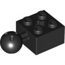 Technic, Brick Modified 2 x 2 with Ball Joint and Axle Hole with 6 Holes in Ball: {черен}