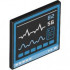 Road Sign 2 x 2 Square with Open O Clip with Hospital Computer Screen with Dark Azure Border and Buttons, Bright Light Blue '82', Monitor Wave and Base, White '56' and Lines Pattern: {черен}
