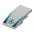 Slope, Curved 4 x 2 with Mercedes Logo, Dark Turquoise Stripes, Black Triangles Pattern: {умерено каменно сив}