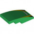 Slope, Curved 4 x 2 with Silver and White Aston Martin Logo, Yellow Stripes, Black Triangles Pattern: {тъмно зелен}