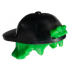 Minifigure, Hair Combo, Hair with Hat, Short Tousled Hair with Molded Black Cap, Short Curved Bill Pattern: {ярко зелен}