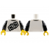 Torso Shirt with Black Outline Stylized 'OSO' and Collar Pattern / Black Arms with White Stylized 'OSO' Pattern / Yellow Hands: {бял}