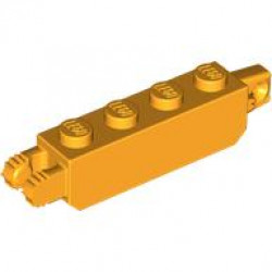 Hinge Brick 1 x 4 Locking with 1 Finger Vertical End and 2 Fingers Vertical End: {огнено жълто-оранжев}