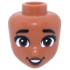 Mini Doll, Head Friends with Black Thick Eyebrows, Eyelashes, Reddish Brown Eyes and Lips, Open Mouth Smile with Dimples and Teeth Pattern: {сиена кафяво}