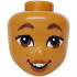 Mini Doll, Head Friends with Dark Brown Eyebrows, Eyes and Beauty Mark, Black Eyelashes, Dark Orange Lips, and Open Mouth Smile with Top Teeth Pattern: {умерен нуга}