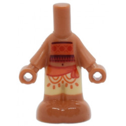Micro Doll, Body with Molded Tan Pants and Printed Dark Red, Red and Reddish Orange Tube Top and Sash, Sienna Feet Pattern: {сиена кафяво}