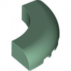 Brick, Round Corner 5 x 5 without Studs: {пясъчно зелен}