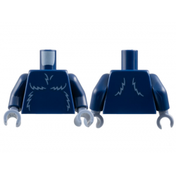 Torso Sand Blue Fur Lines Pattern / Dark Blue Arms / Sand Blue Hands: {земно син}