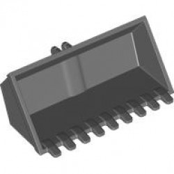 Vehicle, Digger Bucket 9 Teeth 4 x 8, Rise Inside with Locking 2 Finger Hinge: {тъмно каменно сив}
