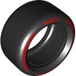 Гума 81.6мм D. x 44мм Гладка с червен надпис 'PIRELLI', 'P ZERO' и червена шарка на арка: {черен}