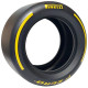 Гума 81.6мм D. x 44мм Гладка с жълт надпис 'PIRELLI', 'P ZERO' и жълта шарка на арка: {черен}