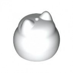 Brick, Round with Indented Top and Cat Ears: {бял}