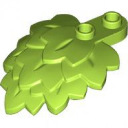 Plant Plate, Round 1 x 2 with Layered Leaves: {ярко жълто-зелен}