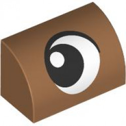 Slope, Curved 1 x 2 with Bottom Stud Holder with Black and White Eye Looking Right Pattern: {умерен нуга}