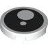 Tile, Round 2 x 2 with Bottom Stud Holder with Black Eye with Pupil and Circle Pattern: {бял}