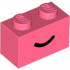 Brick 1 x 2 with Black Smile Curved Line Pattern: {пъстро коралов}