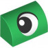 Slope, Curved 1 x 2 with Bottom Stud Holder with Black and White Eye Looking Right Pattern: {тъмно зелен}