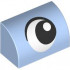 Slope, Curved 1 x 2 with Bottom Stud Holder with Black and White Eye Looking Left Pattern: {светло кралско син}