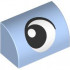 Slope, Curved 1 x 2 with Bottom Stud Holder with Black and White Eye Looking Right Pattern: {светло кралско син}