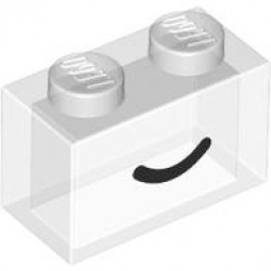 BRICK 1X2 W/O PIN, NO. 5: {прозрачен}