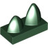 Tile, Modified 1 x 2 with 2 Teeth Vertical: {земно зелен}