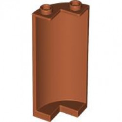 Cylinder Quarter 2 x 2 x 5 with 1 x 1 Cutout: {тъмно оранжев}