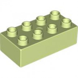 DUPLO BRICK 2X4: {пролетно жълто-зелен}