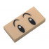 Tile 1 x 2 with Black Oval Eyes with White Pupils and Angled Raised Curved Eyebrows Pattern (Super Mario Baby Luigi): {светло нуга}