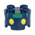 Brick, Round 2 x 2 with Pin Holes with Overalls with Yellow Buttons and Blue Outlines over Bright Green Shirt Pattern (Super Mario Baby Luigi Torso): {земно син}