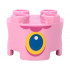 Brick, Round 2 x 2 with Pin Holes with Dark Pink Lace Neck, Dark Azure and Yellow Pendant with White Circle Glint Pattern (Super Mario Baby Peach Torso): {светло пурпурен}