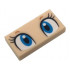 Tile 1 x 2 with Dark Azure and White Eyes, Black Eyelashes and Dark Orange Eyebrows Pattern (Super Mario Baby Peach Upper Face): {светло нуга}