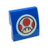 Slope, Curved 2 x 2 x 2/3 with Super Mario Toad Head Logo on White Circle Pattern: {ярко син}