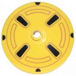 Dish 6 x 6 Inverted (Radar) - Solid Studs with Black and Medium Nougat Hubcap Pattern: {ярко жълт}
