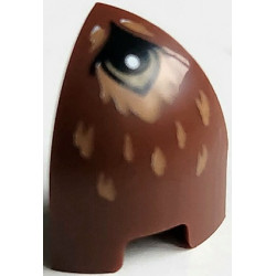 Slope, Curved 1 x 1 x 1 1/3 Corner Round with Black and Dark Tan Wolf Eye and Medium Nougat Fur Pattern: {червеникаво-кафяв}