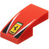 Slope, Curved 2 x 1 x 2/3 with Ferrari Logo, White Stripes, Black Triangles Pattern: {ярко червен}