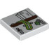 Tile 2 x 2 with Reddish Brown Shelf, Letters, Light Bluish Gray Keys, Bright Green Sunflower Lanyard and Beetle Keychain Pattern: {бял}