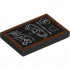 Tile 2 x 3 with Chalk Board with Dark Orange Frame with Wood Grain and Nails, White 'Special', Fish Platter, Scribbles and Number 5 Pattern: {черен}