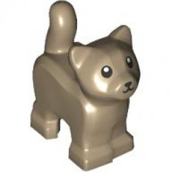 Cat, Baby Kitten, Standing with Black Mouth, Nose, and Eyes with White Pupils Pattern: {пясъчно жълт}