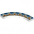 Tile, Round Corner 4 x 4 Macaroni with Blue Half Stars with Dark Turquoise Outlines, Orange Squares and Bright Light Orange Triangles Pattern: {бял}