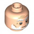 Minifigure, Head White and Light Bluish Gray Thick Bushy Eyebrows and Beard, Medium Nougat Cheek Lines, Forehead Creases and Wrinkles, Neutral Pattern: {светло нуга}