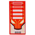 Tile 1 x 2 with Alien Robot Face with Gold Circuitry, Black Lines, White Eyes and Rectangles Pattern: {прозрачно червен}