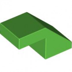 Slope 45 2 x 1 with Cutout without Stud: {ярко зелен}