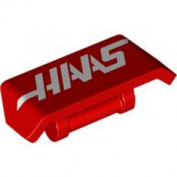 Vehicle, Spoiler with Bar Handle with White 'HAAS' Pattern: {ярко червен}