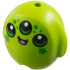 Minifigure, Utensil Pillow Plush Toy with Alien Face with 3 Black Eyes and Mouth, Medium Lavender Tongue and Bright Green Stars Pattern: {ярко жълто-зелен}