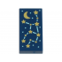 Tile 1 x 2 with Constellation with Metallic Light Blue Lines and Dots, Gold Stars and Crescent Moon Pattern: {земно син}