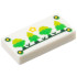 Tile 1 x 2 with Yellow Flower Sun and Nails and Lime, Bright Green, and Dark Green Trees Pattern: {бял}
