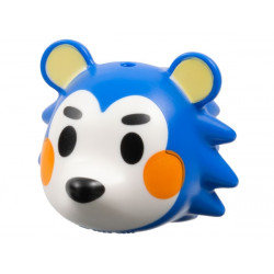 Minifigure, Head, Modified Hedgehog with Molded White Face and Printed Bright Light Yellow Inner Ears, Black Eyes, Eyebrows and Nose, Orange Cheeks Pattern: {ярко син}