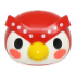 Minifigure, Head, Modified Owl with Molded White Face and Printed Black Eyes, Coral Cheeks, Yellow Beak and White Dots on Eyebrows Pattern: {ярко червен}