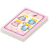 Tile 2 x 3 with Clothing Ad, Bright Pink and Dark red Border, Medium Azure and Yellow Garments Pattern: {бял}