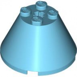 Cone 4 x 4 x 2 with Axle Hole: {умерено небесносин}